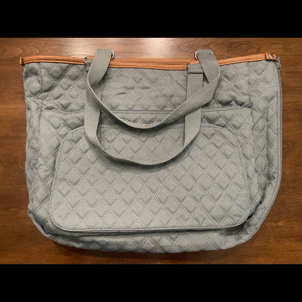 Thirty-One Gray Quilted Double Take - Reversible Tote